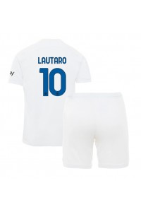 Inter Milan Lautaro Martinez #10 Babyklær Borte Fotballdrakt til barn 2023-24 Korte ermer (+ Korte bukser)